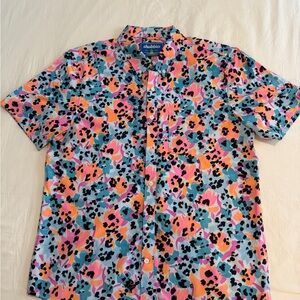 Chubbies Blue and Orange Casual Button Down Shirt